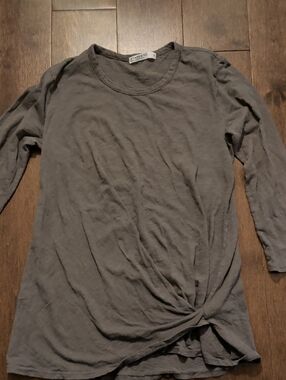 Stateside Charcoal Twist-Front Long Sleeve Tee
